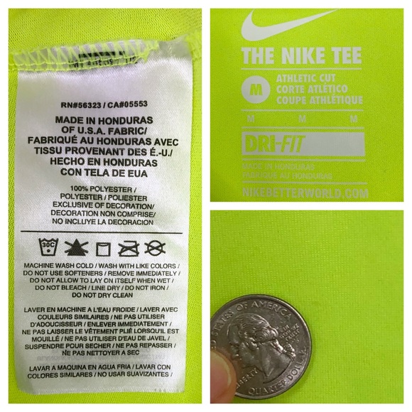 SOLD Nike Neon Yellow Dri Fit The Nike Tee V Neck - Picture 6 of 7